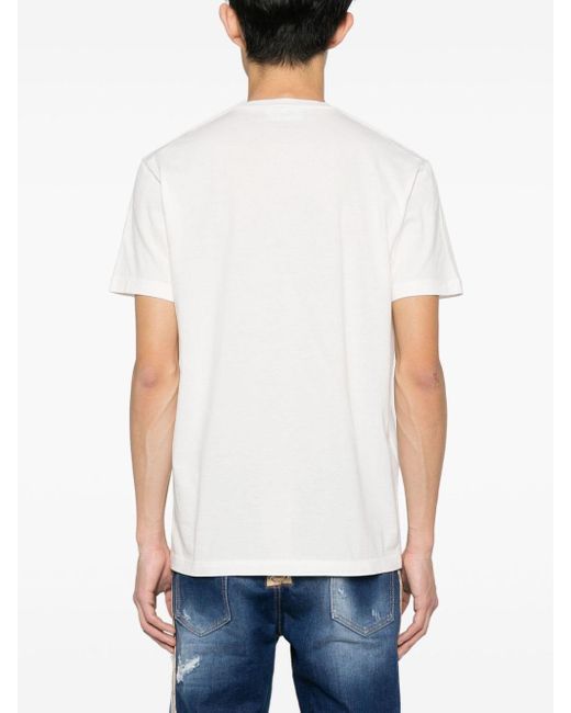 DSquared² Gray Logo-Print Cotton T-Shirt for men