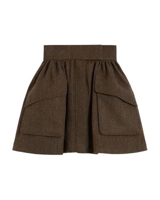 Max Mara Brown Short Wool Skirt