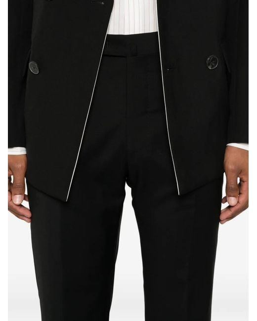 Germano 1952 Black Tailored Pressed-Crease Trousers for men