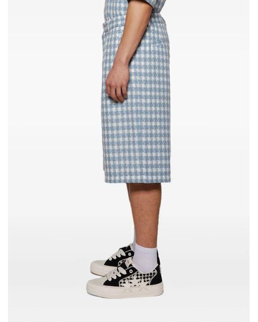 NAHMIAS Blue Check-Patterned Shorts for men