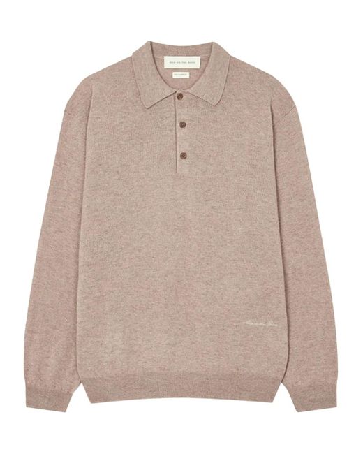 MAN ON THE BOON. Natural Knitted Polo Shirt for men