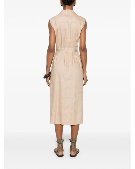 Marc O' Polo White Belted Sleeveless Dress