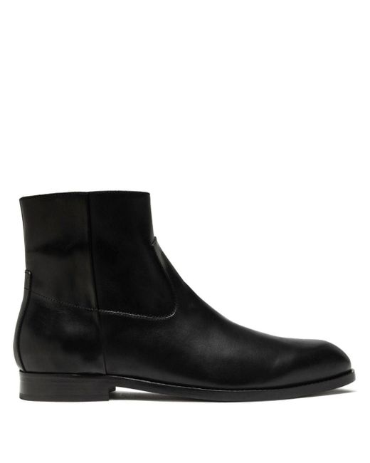 Buttero Black Floyd Leather Ankle Boots for men