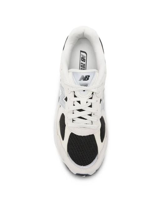 New Balance White Logo-Patch Panelled Sneakers