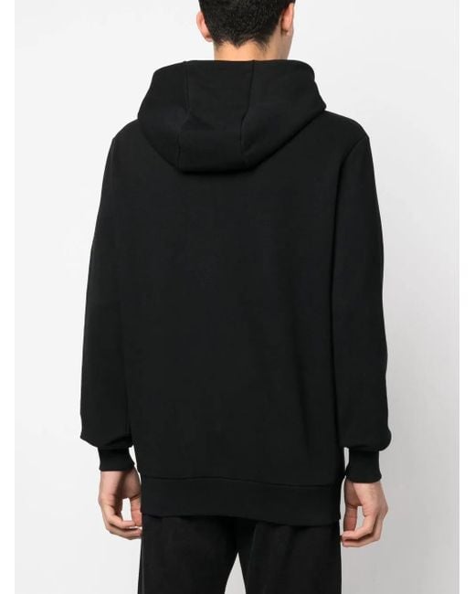 Philipp Plein Black Scratch-Print Long-Sleeved Hoodie for men