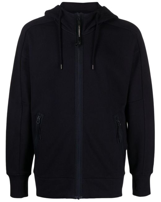 C P Company Blue Goggles-detail Zipped-up Hoodie for men