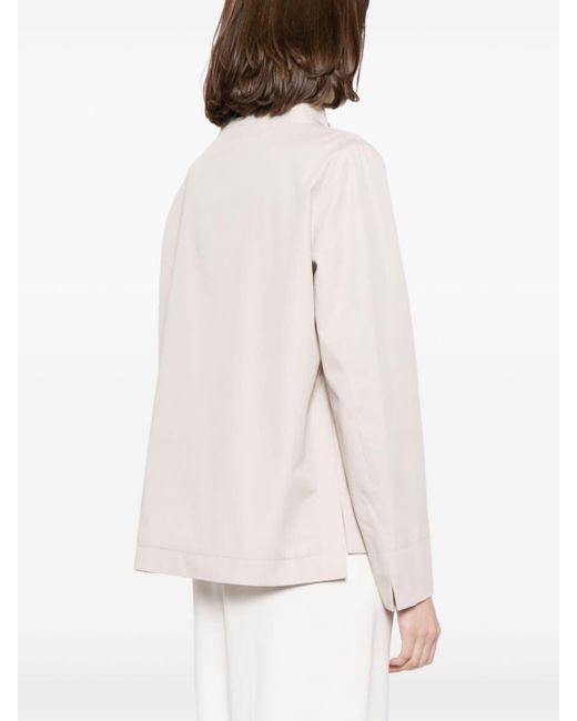 Herno Natural Scarf-embellishment Cotton Jacket