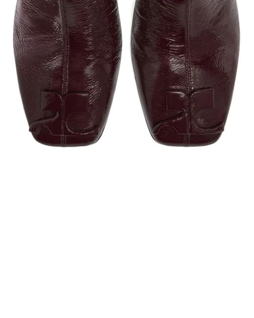Courreges Brown Logo-Detail Square-Toe Boots