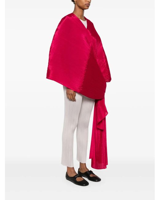 Pleats Please Issey Miyake Red Plissé Top