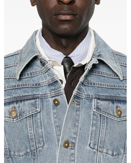 Feng Chen Wang Denim Jack in het Blue