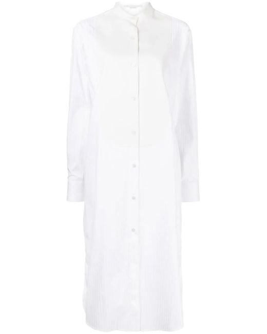 Stella McCartney White Striped Cotton Shirtdress