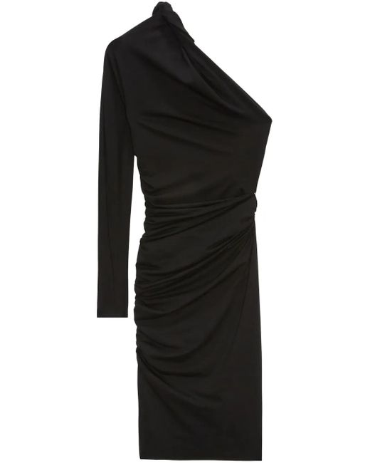MSGM Asymmetrische Midi-Jurk in het Black