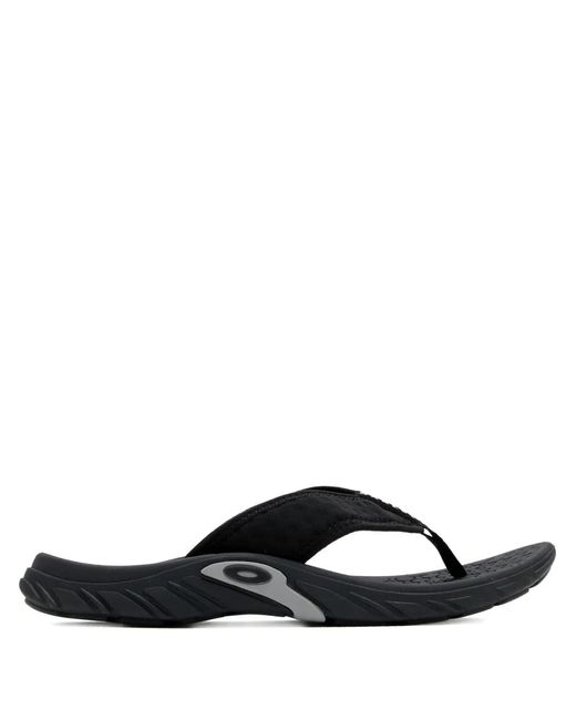 Oakley Black Logo-Detail Flip-Flops for men