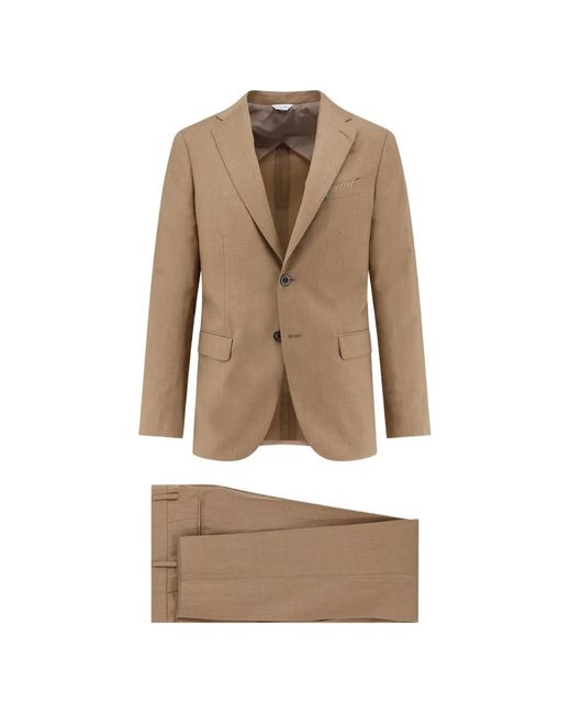 Boglioli Natural Single-Breasted Wool Suit for men