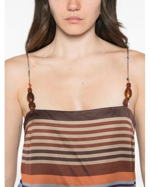 Faithfull The Brand Red Estrella Striped Mini Dress