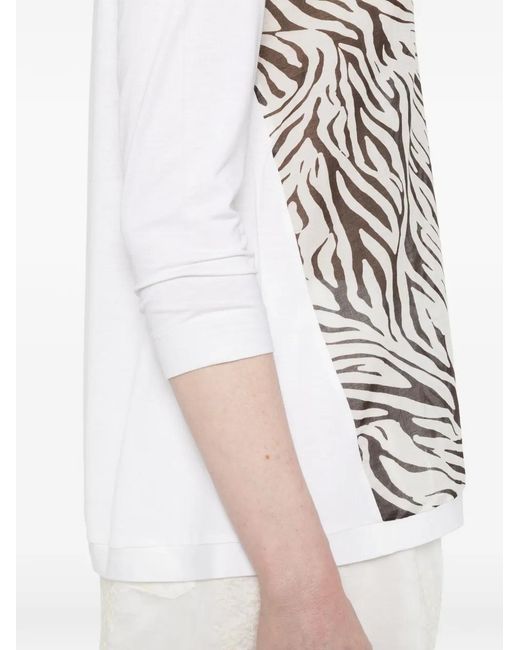 Whyci White Zebra-Print T-Shirt