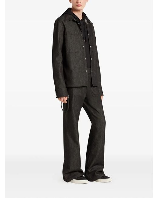 Courreges Black Button-Up Utility Overshirt