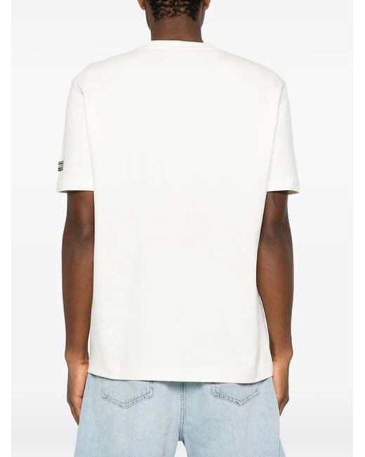 Iceberg White Logo-Embroidered T-Shirt for men