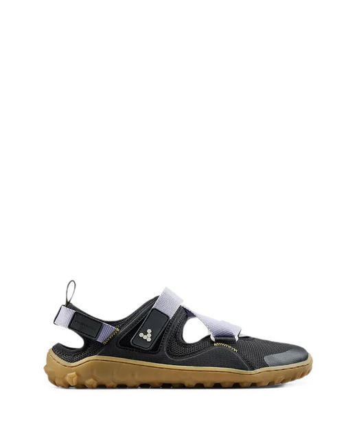 Vivobarefoot White Mesh-Panelled Touch-Strap Slip On
