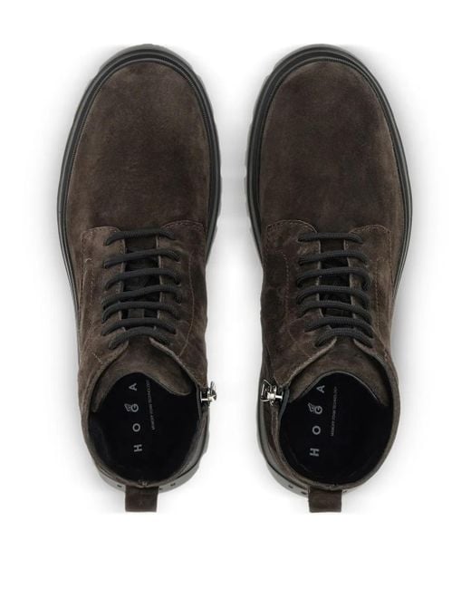Hogan Black Suede Ankle Boots for men