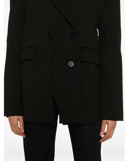 OTTOLINGER Black Pinstripe-Pattern Blazer