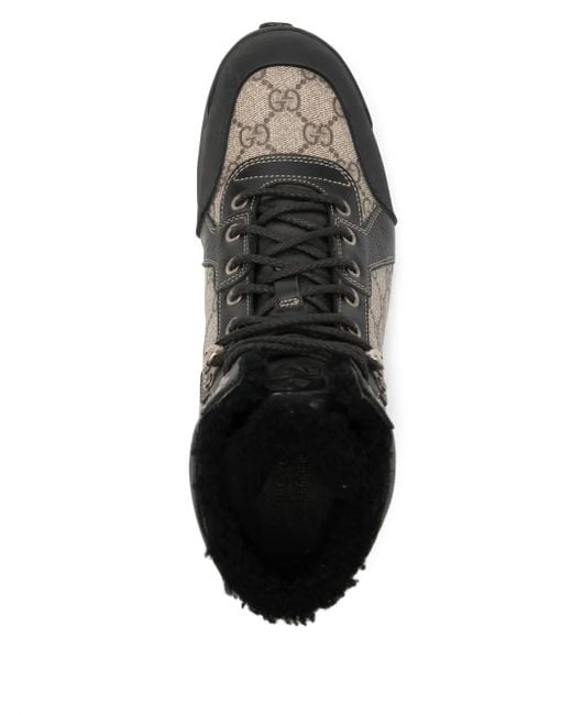 Gucci Brown Monogram Boots for men