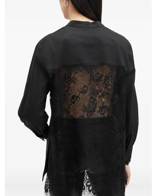 AllSaints レースインサート シャツ Black