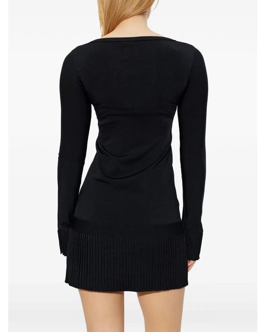 IRO Black Floca Pleated Mini Dress