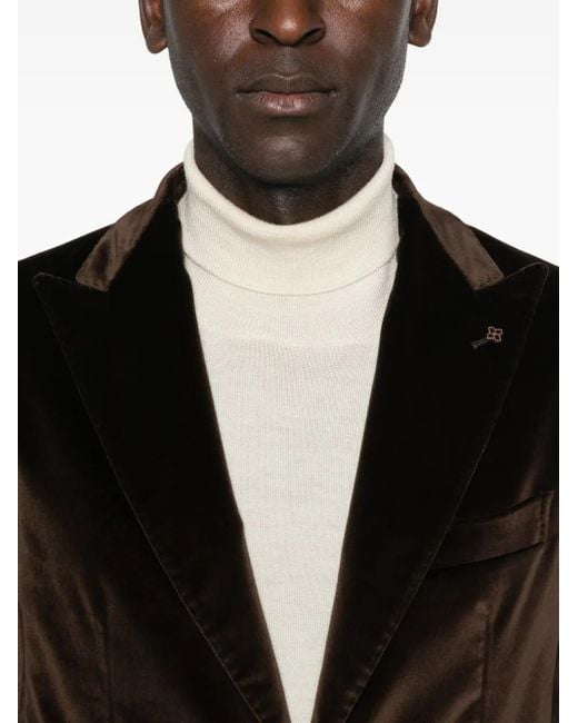 Blazer con bolsillo de parche Tagliatore de hombre de color Black