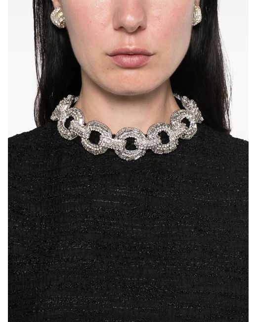 Valentino Garavani Black Embellished Boucle-Tweed Dress