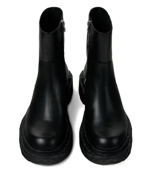 CAMPERLAB Black Strukturierte Stiefel Mit Reißverschlussdetail