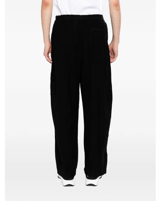 CROQUIS Black Cotton Knitted Trousers for men