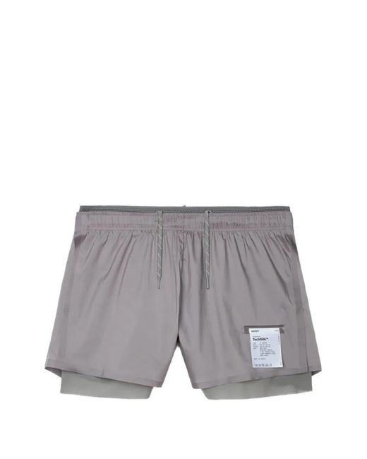 Satisfy Gray Techsilk Layered Shorts