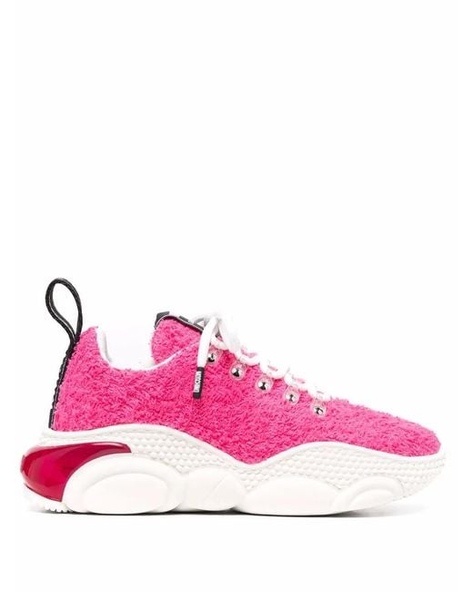 Moschino Pink Terry Cloth Teddy Bubble Sneakers