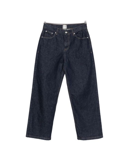 Arte' Blue Logo-Embroidered Belt-Loop Jeans for men