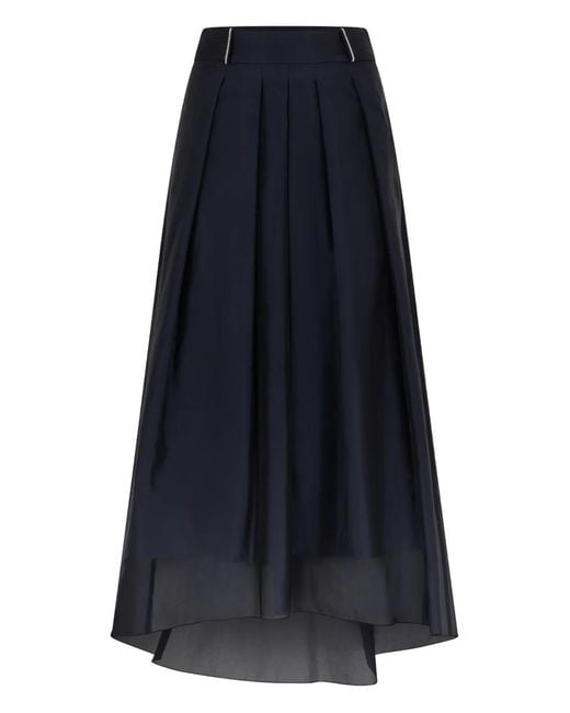 Peserico Blue Long Skirt With Minimalist And Elegant Design