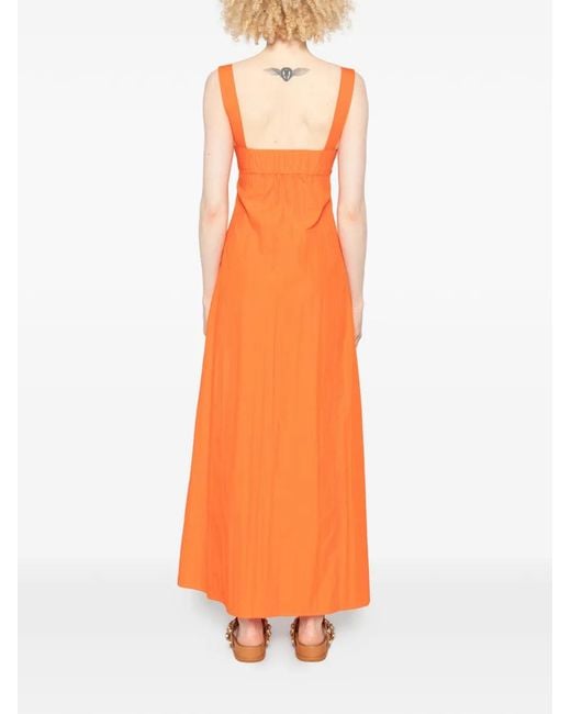 Patrizia Pepe Orange V-Neck Maxi Dress