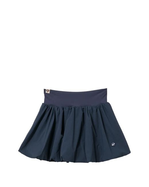 AAPE BY A BATHING AP Blue Logo Patched Mini Skirt