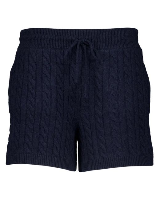 Miu Miu Blue Intarsia-Knit Shorts
