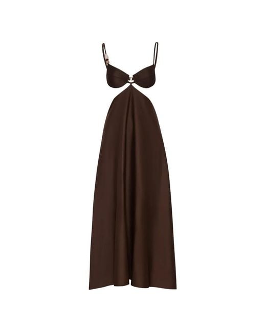 Baobab Brown Robe Longue Kalina À Encolure Balconnet