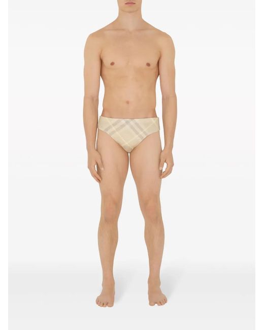 Burberry Natural Vintage-Check Swimming Trunks for men