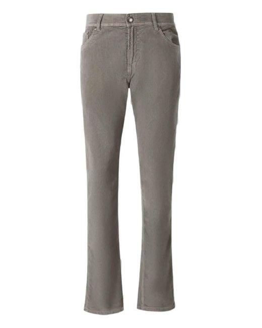 richard j. brown Gray Corduroy-Ribbed Jeans for men