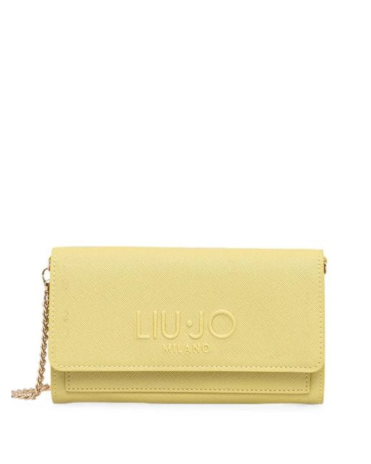 Liu Jo Yellow Mini Logo-Embossed Chain Wallet