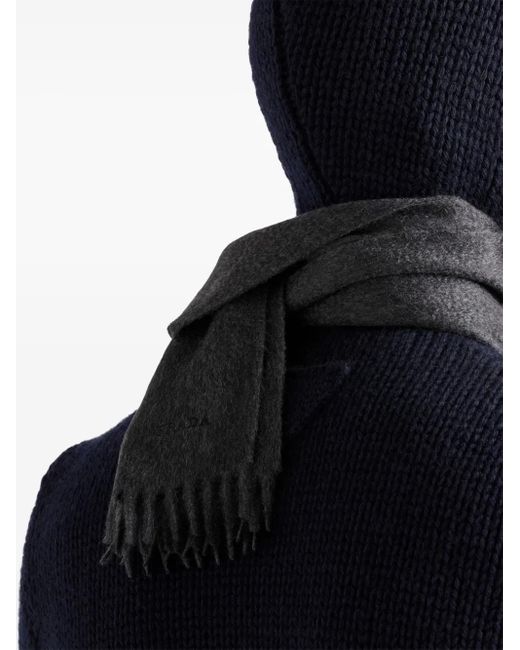 Prada Blue Hooded Wool Jumper for men