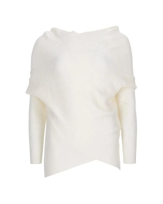 P.A.R.O.S.H. White Wrap-Design Sweater