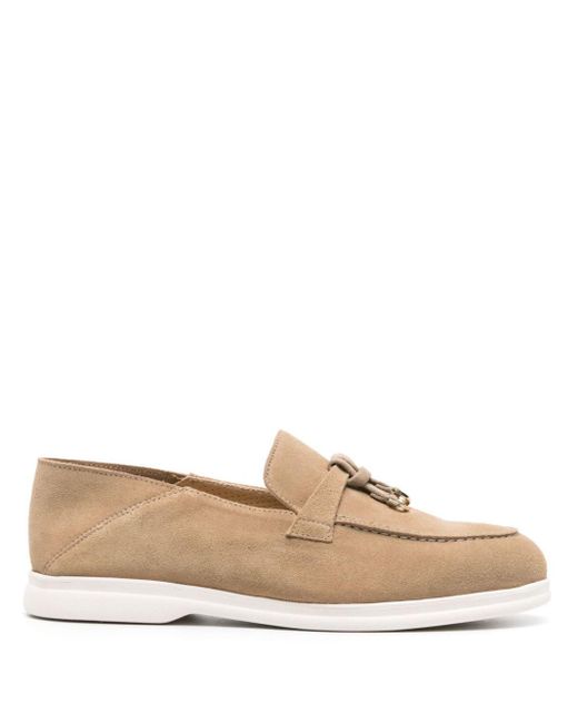 Doucal's Natural Knot-detail Suede Loafers