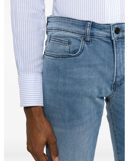 Boss Blue Mid-Rise Straight-Leg Jeans for men