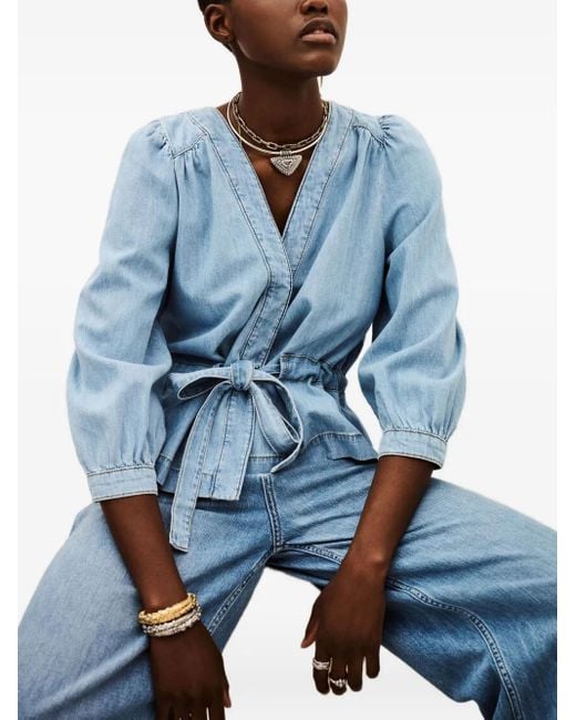 Ba&sh Katoenen Blouse in het Blue