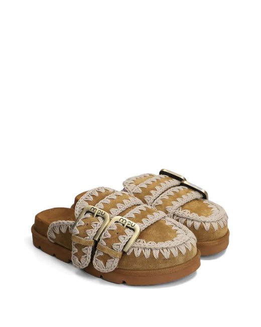 Mou Brown Suede Mules