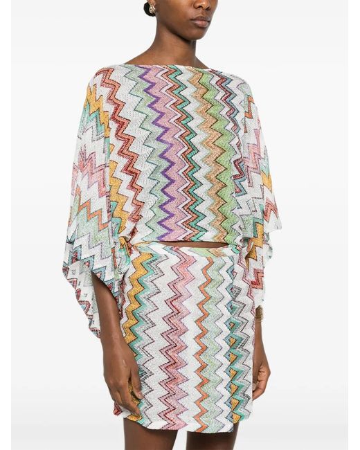 Missoni White Blouse With Zigzag Pattern